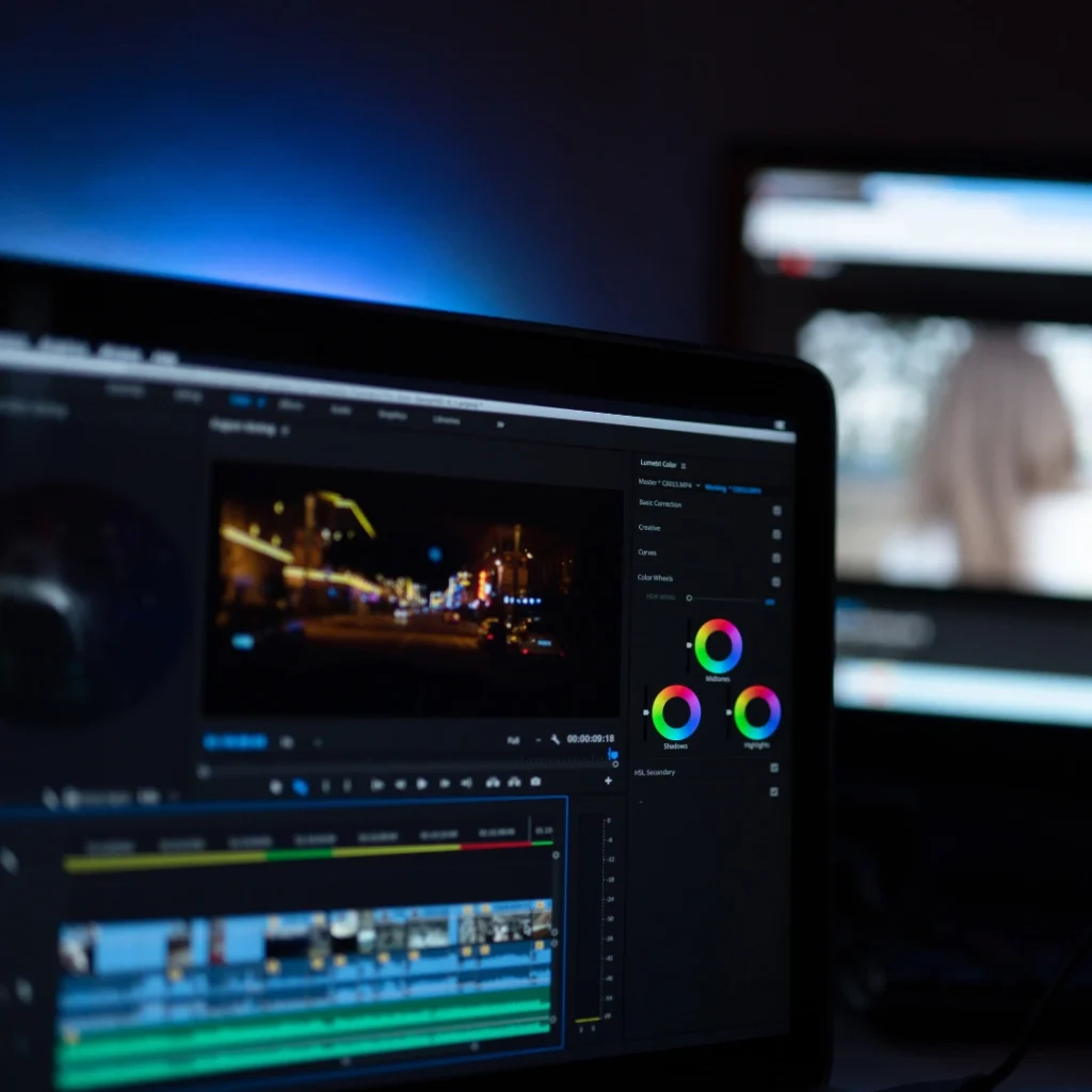 Student learning AI Video Editing at Hunar Asaan